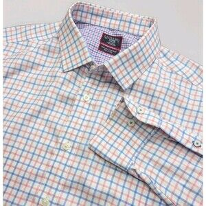 UNTUCKit Men's Long Sleeve Wrinkle-Free Two Ply Cotton Button Up Shirt Size XL